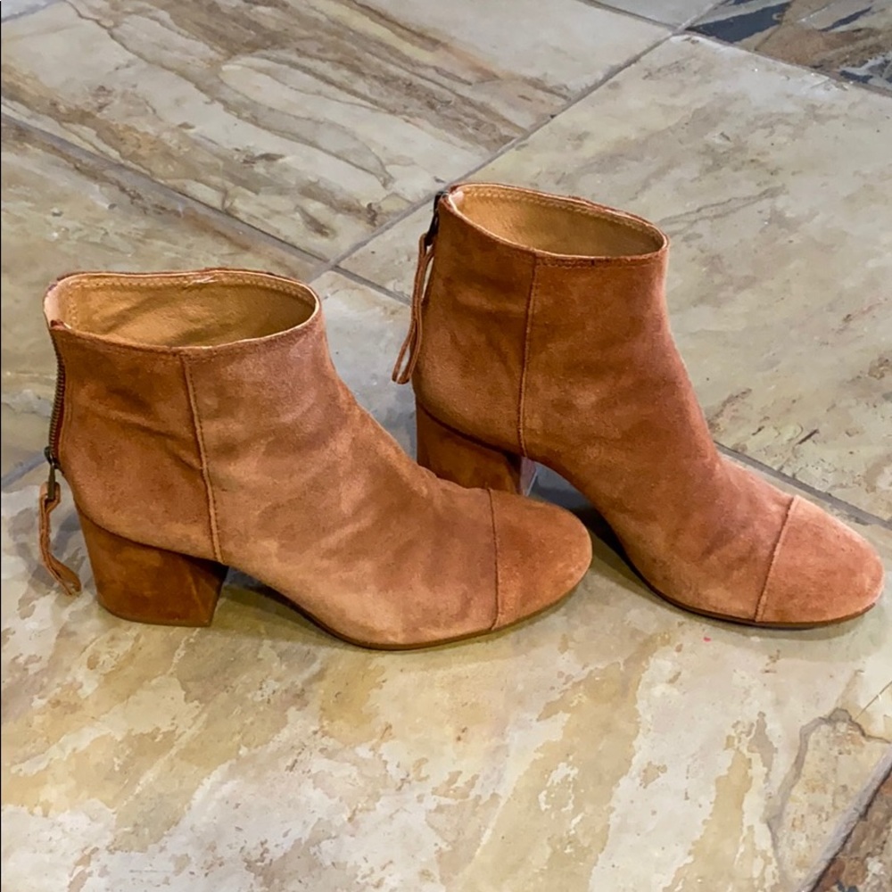 Cognac colored ankle booties